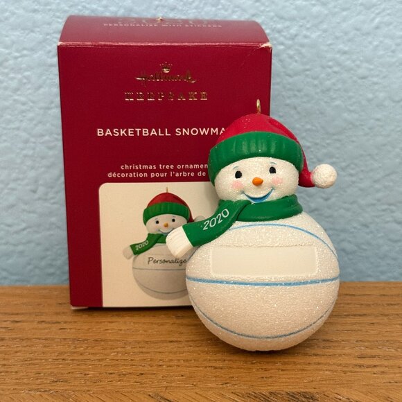 Hallmark Keepsake Ornament Basketball Snowman Personalize 2020 - Picture 1 of 7